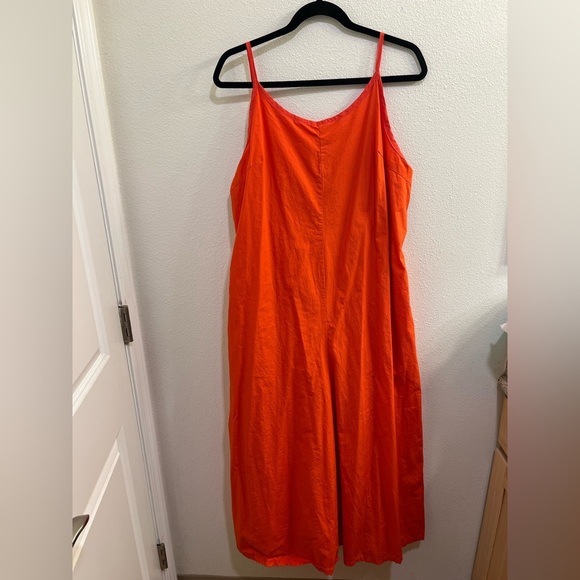 Maeve Anthropologie Orange Chrysanthemum Wide Leg Jumpsuit - Picture 2 of 7